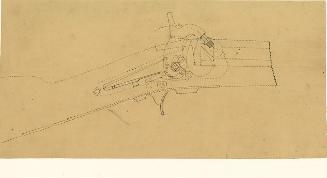 Drawing of a rifle lock