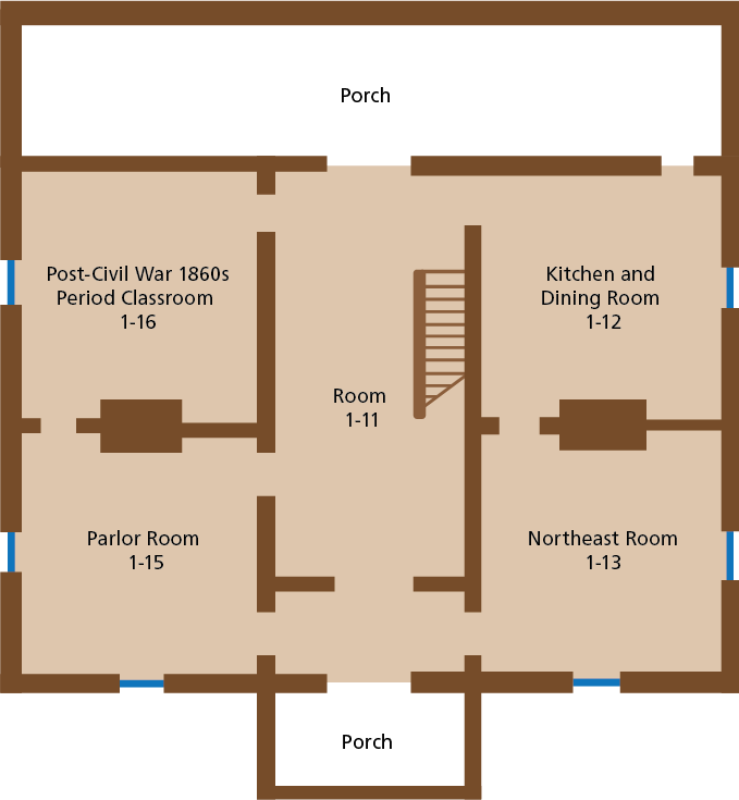 A floor plan of a house