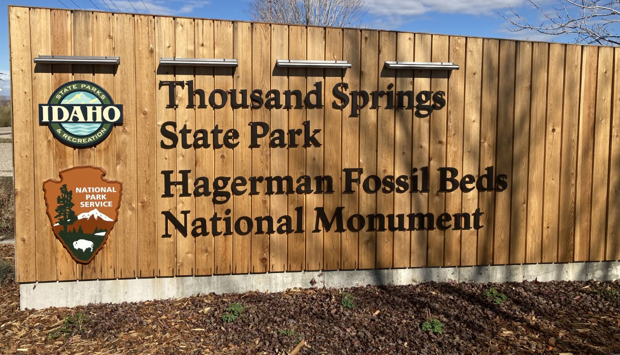 Join us for the dedication of the new visitor center on April 28th! Entrance sign to Thousand Springs visitor center