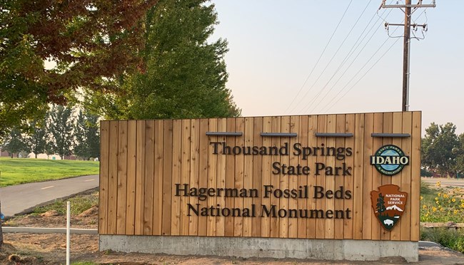 Entrance sign to Thousand Springs Visitor Center