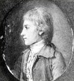 A black and white illustration of a young boy in side profile.