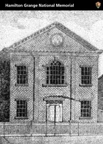 An illustration of a brick building.