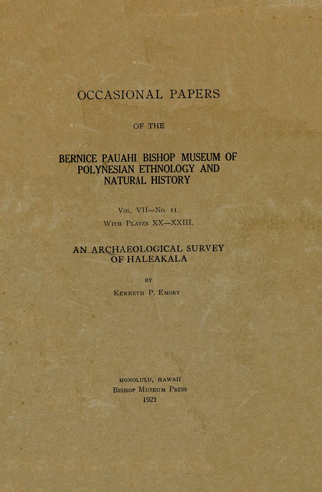photo of Emories survey of Haleakala in 1920