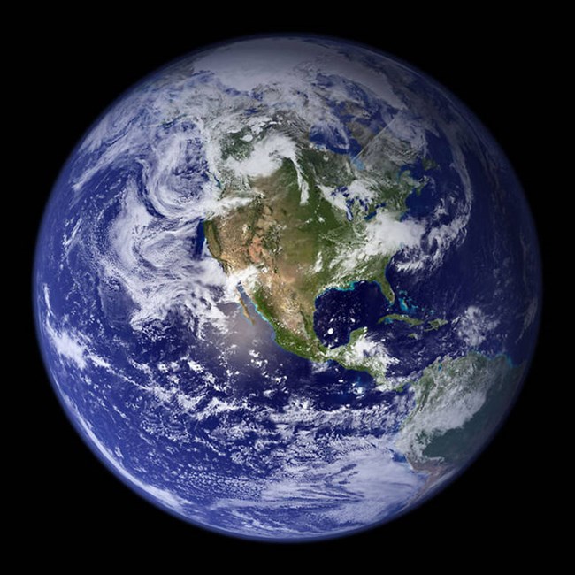 In 2002, NASA scientists and visualizers stitched together strips of brand new data, in natural color, collected over four months from the Moderate Resolution Imaging Spectroradiometer, or MODIS, instrument aboard Terra.