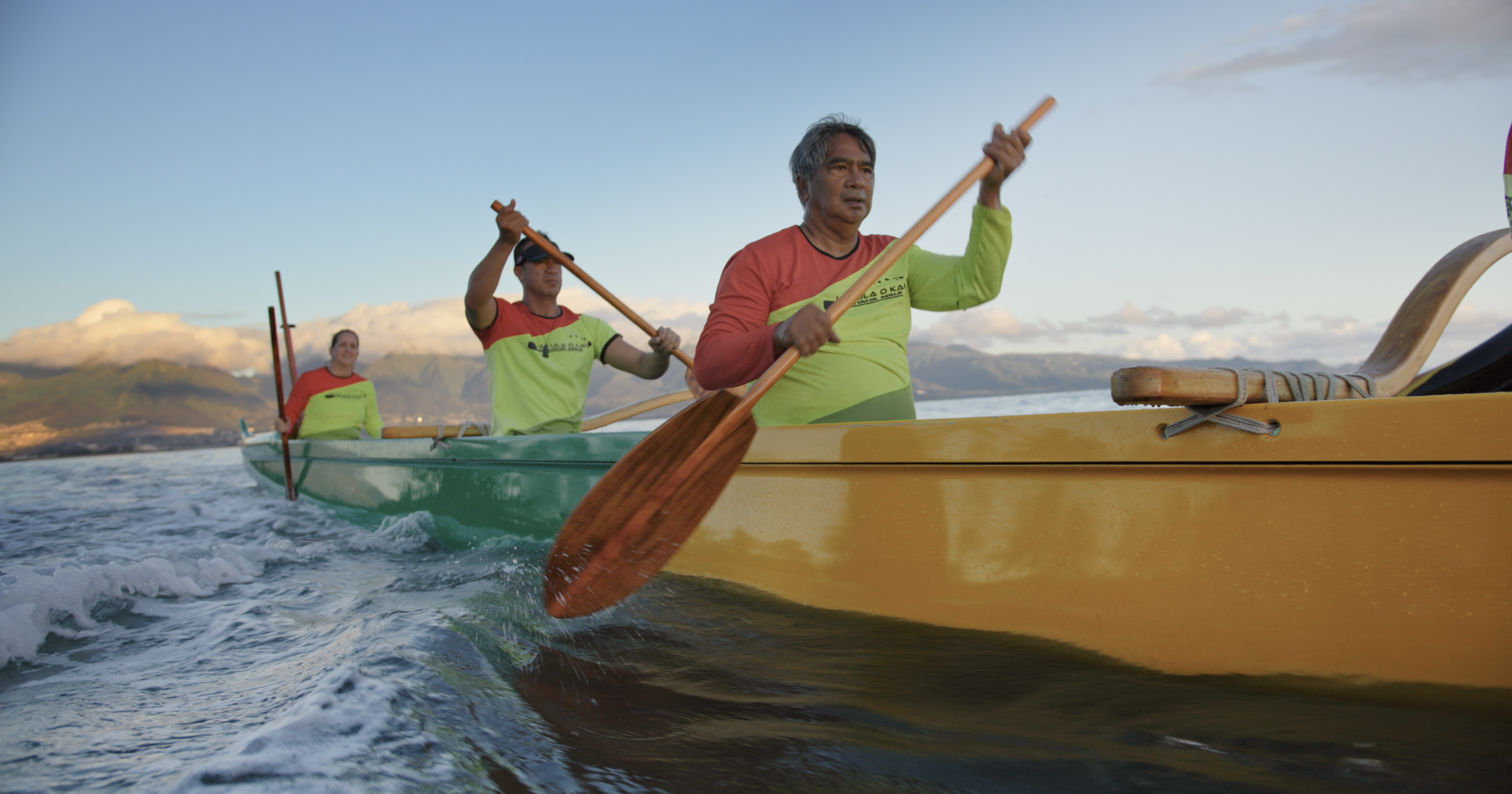 Koa Paddles Moving the Canoe Foward NPS Photo by David Ehrenberg 2019 3 people in a canoe paddle through the water
