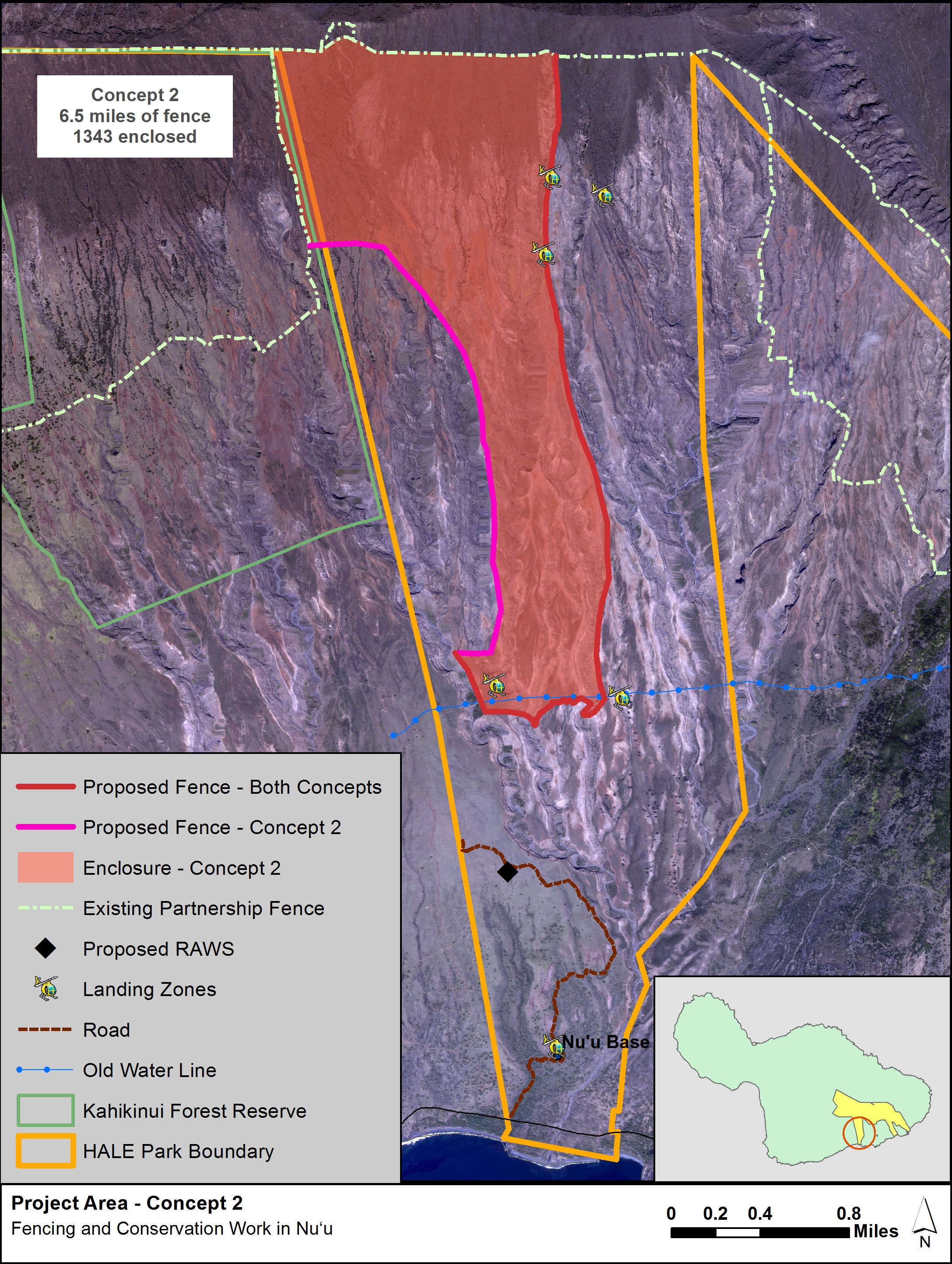 Map 2: Two of two concepts of proposed fence location and conservation areas