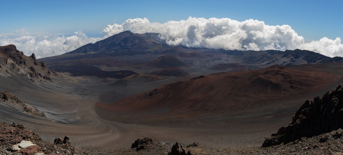 Panoramic of crater. Panoramic of crater.