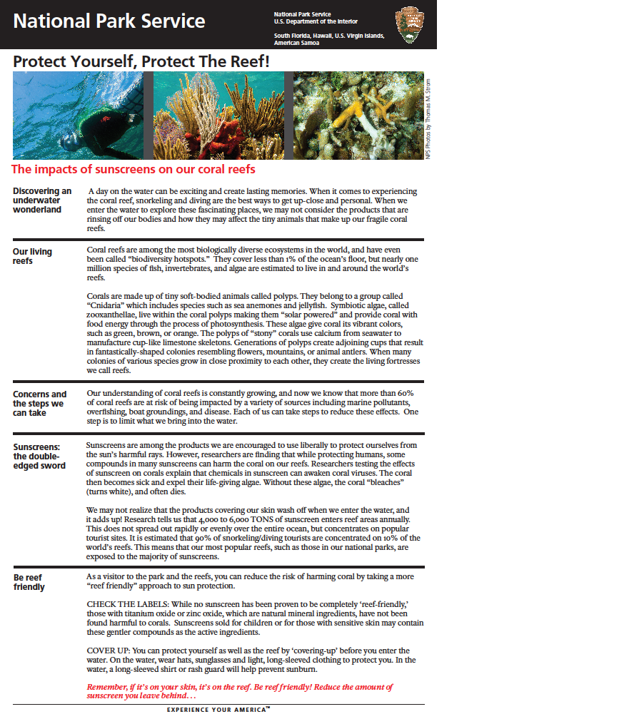 Protect yourself, protect the reef! Protect yourself, protect the reef!