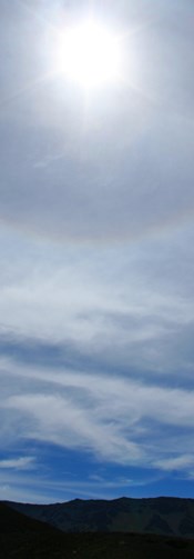 A rainbow ring around the sun is just one of the amazing sky-events you might see while visiting the top of the mountain. A rainbow ring around the sun is just one of the amazing sky-events you might see while visiting the top of the mountain.