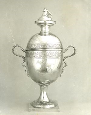 Post Boy Cup sliver racing trophy, made by Samuel Williamson, 1805.