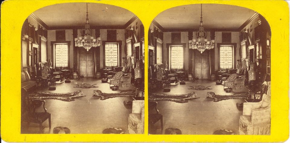 Historic stereograph of the Great Hall.