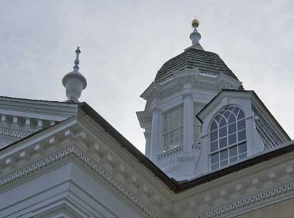 The architecture features of the Hampton Manion - roofline, cupola and dormer.