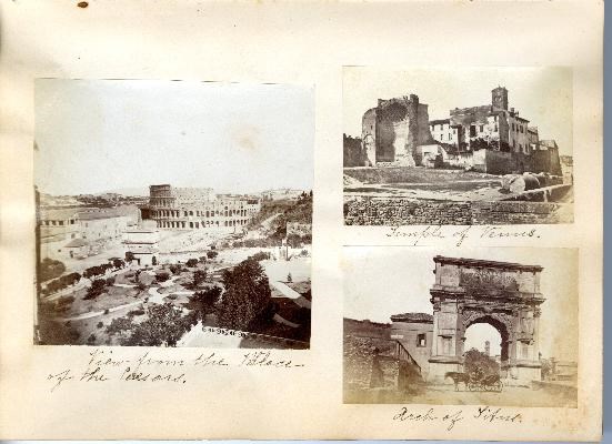 yellowish paper with black and white photographs