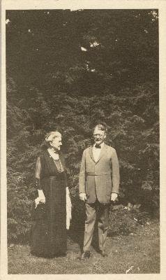 black and white photo of man and woman