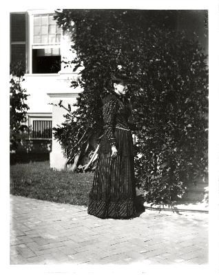 black and white photo of woman