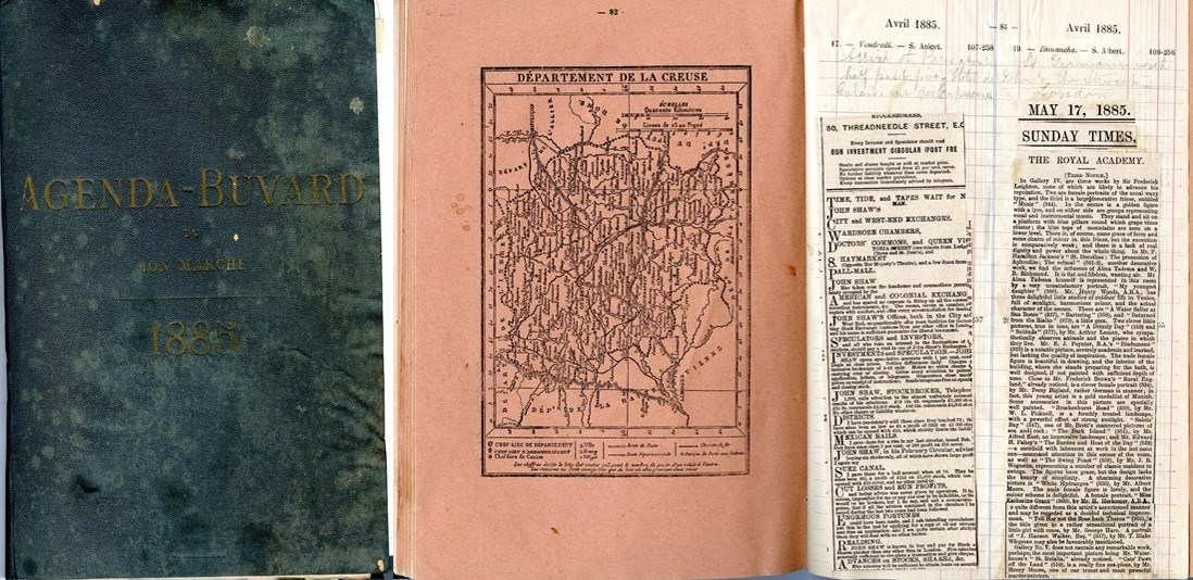black cover of book with yellow pages and black writing