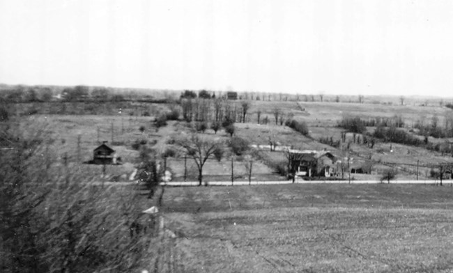 Aerial view of the Tubman Farm in 1943