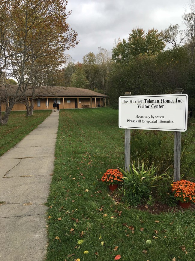 View from parking lot to the Visitor Center
