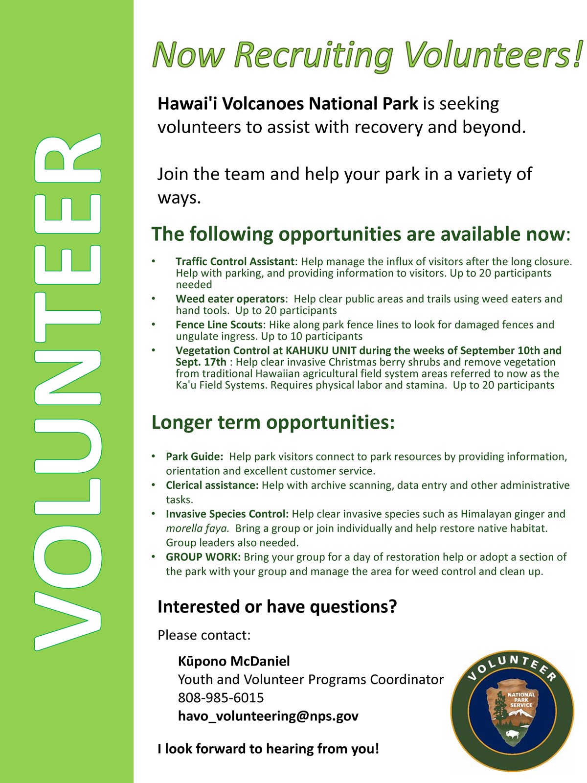 Volunteer recruiting flyer Volunteer recruiting flyer