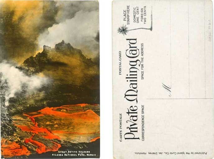 Great Active Volcano postcard