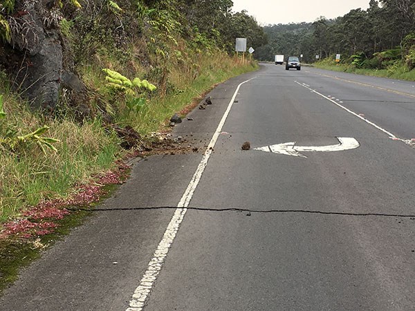 New crack just outside of park entrance