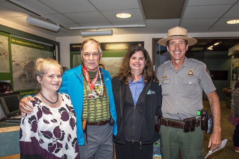 Dave Parker poses with park partners and Chief Ranger
