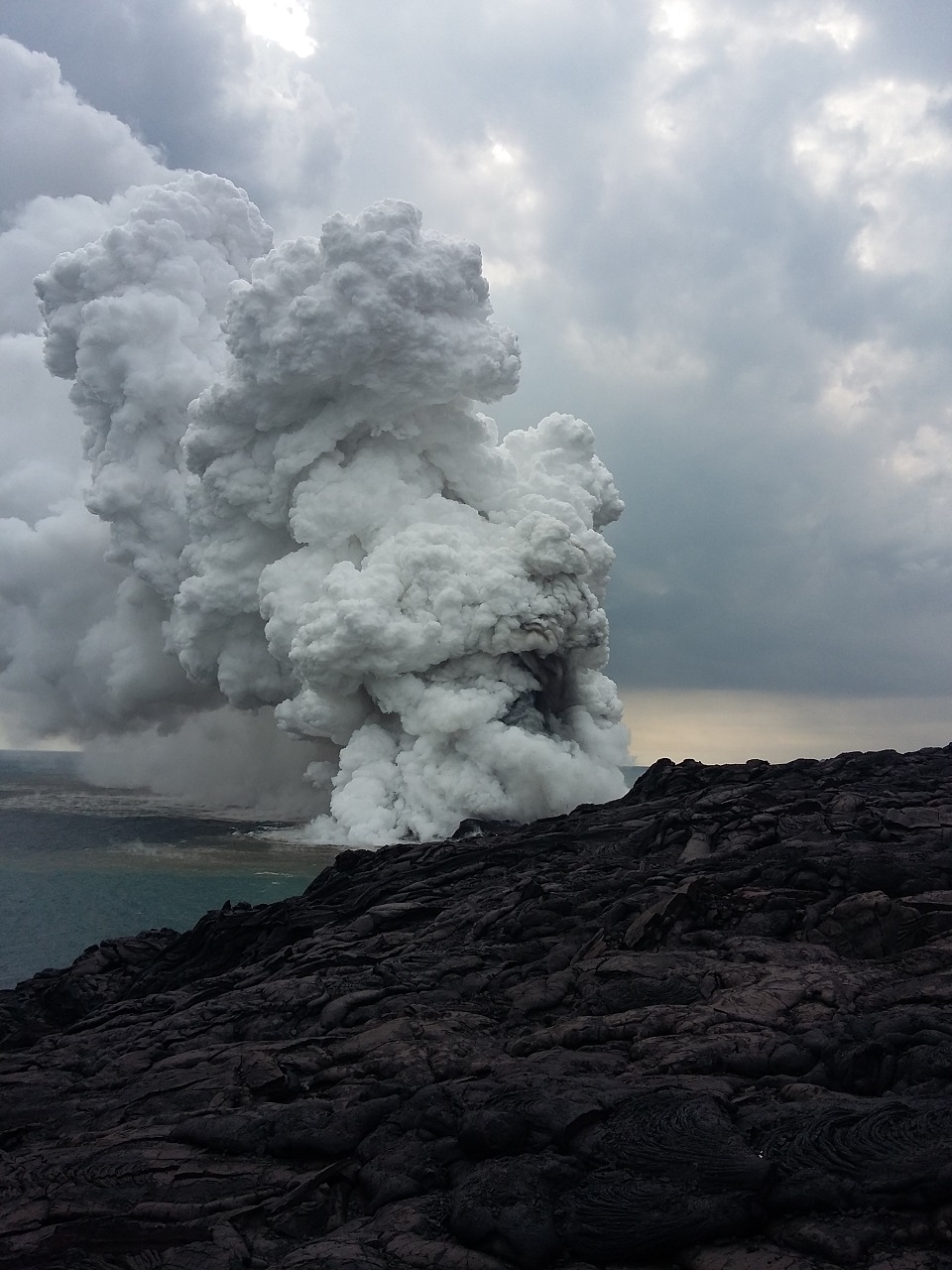 A large plume of gas and ash resulting from the New Year's Eve delta collapse