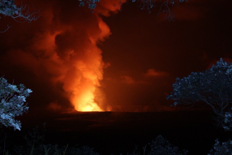 Halemaumau crater as seen from Volcano House