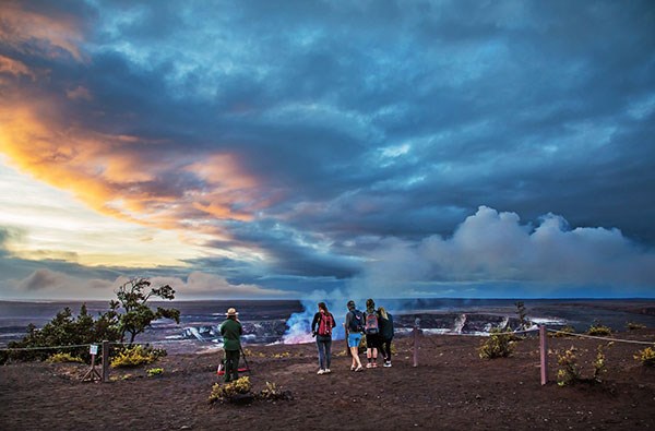 A new viewing area for the summit eruption of Kīlauea volcano offers another view of Halema‘uma‘u. It's located past the bus parking area at Jaggar Museum.