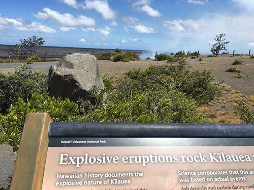 Large Basalt Boulder at Kīlauea Overlook