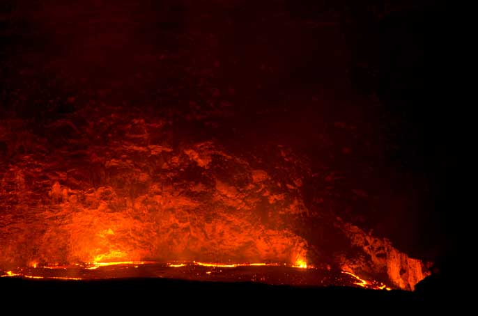 Zoomed view of lava lake