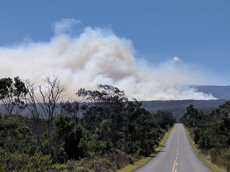 Mauna Loa brush fire