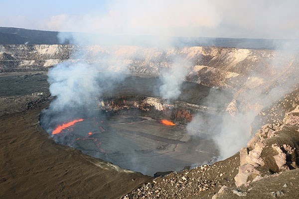 The summit lava lake at Halema‘uma‘u Crater, which has been active since March 19, 2008