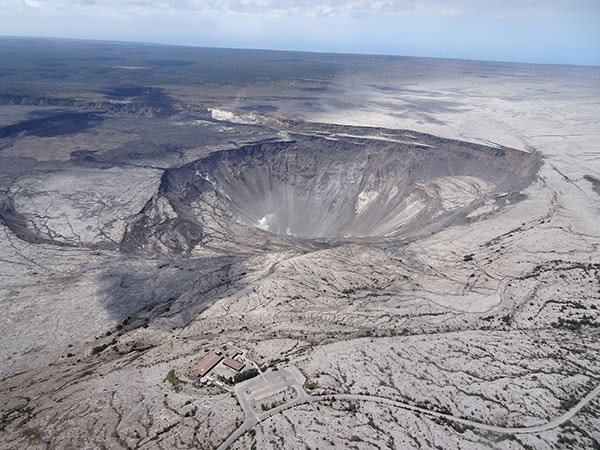 Aerial view of Kīlauea’s summit on July 13, 2018 Aerial view of Kīlauea’s summit on July 13, 2018