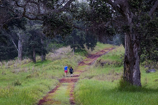 Visitors hiking in Kahuku Visitors hiking in Kahuku