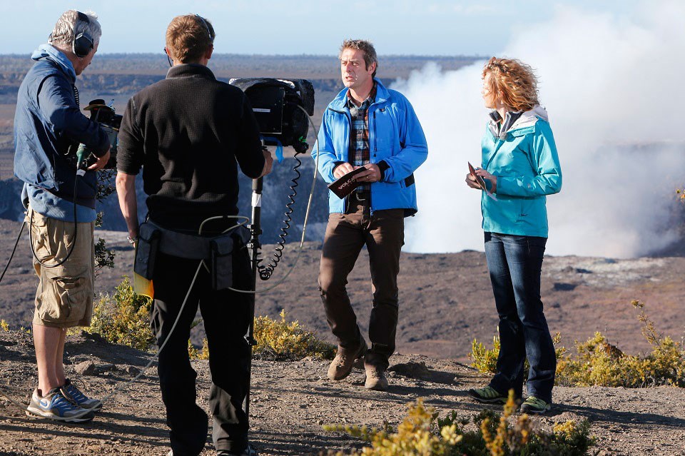 BBC hosts on location at Kīlauea Overlook BBC hosts on location at Kīlauea Overlook