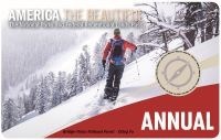 Public Lands pass for 2020 with image of person skiing