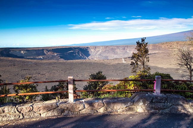 Overlook looking towards a large volcanic caldera