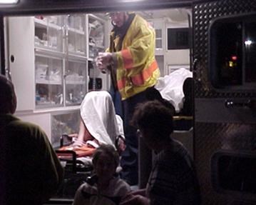 Inside ambulance