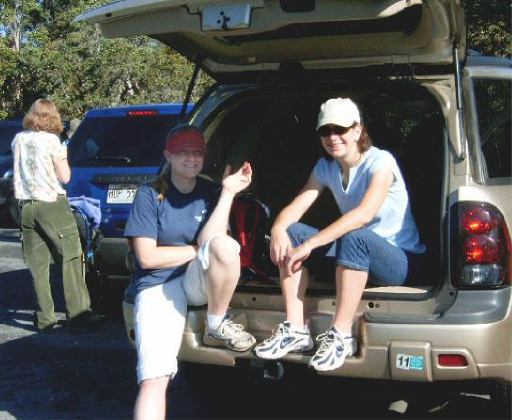 Laura and Melissa anxious to hike