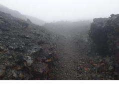 Light precipitation begins on the descent