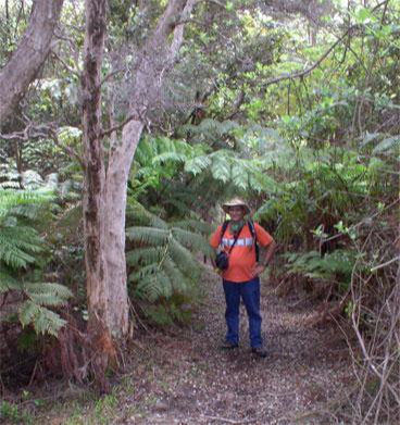 Hiker on the trail posing