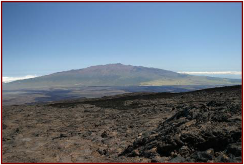Looking down the Observatory Trail – Mauna Kea rises to the North