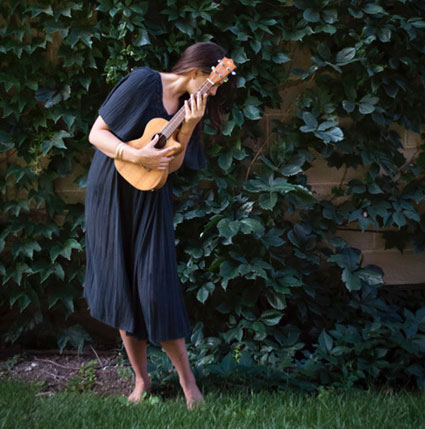 Milham with ukulele Milham with ukulele