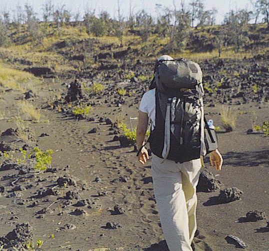 Hiker on the Ka‘ū Desert Trail