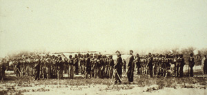 1st USCT in formation for review. Image courtesy of Library of Congress