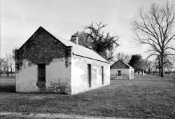 HABS photograph of slave cabins at Magnolia Plantation