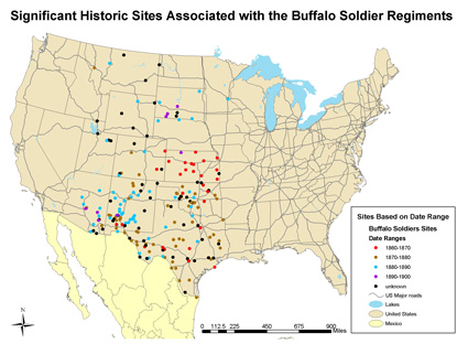 CRGIS map of Buffalo Soldier Sites