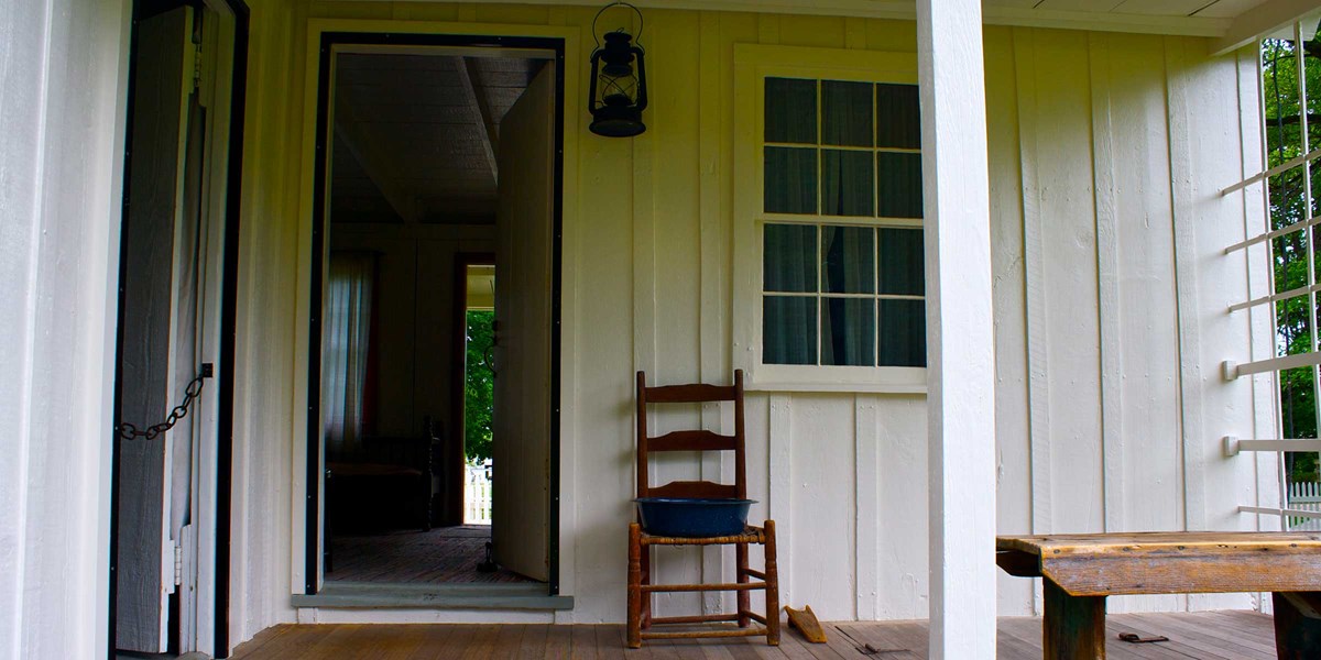Birthplace Cottage Back Porch Yard U S National Park Service