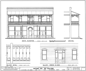 HABS drawing of Antonio del Rio Building